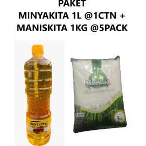 Paket 100 (MINYAKITA 1L @12botol + GULA MANISKITA 1Kg @5pack)